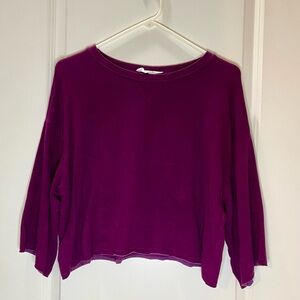 Pretty Magenta Oversized Cropped Top Size L